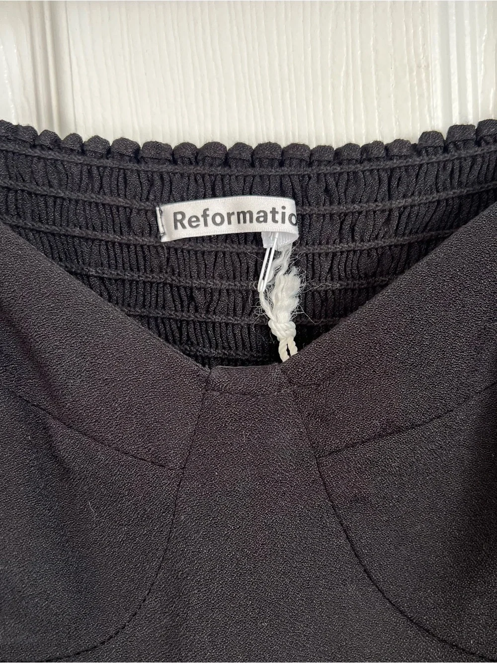 Reformation Reign Black Sweetheart Long-Sleeve Top size 2